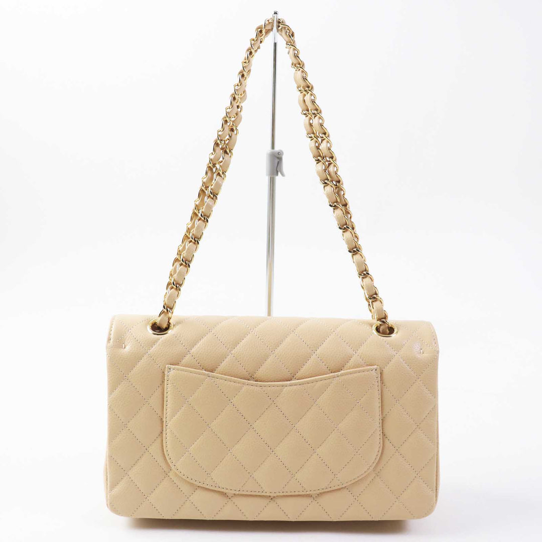 Pristine CHANEL Matelasse 25 Shoulder Bag Caviar Beige A01112