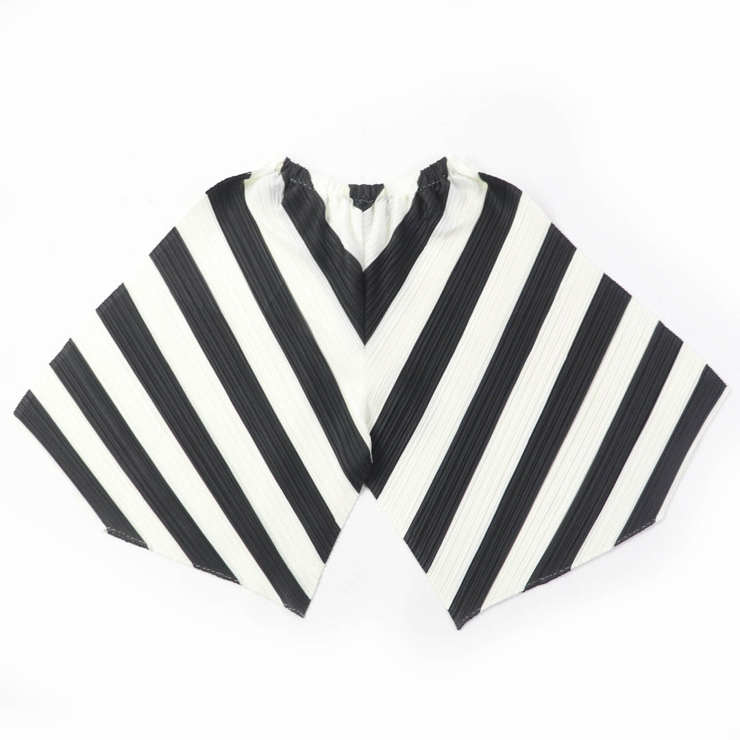 Pristine PLEATS PLEASE Saruel pants Diagonal striped wide pants White black 3