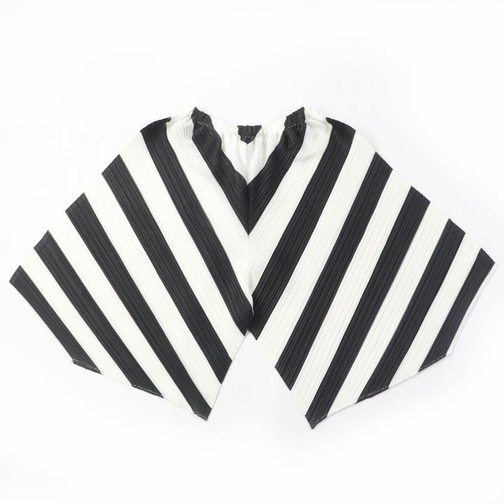 Pristine PLEATS PLEASE Saruel pants Diagonal striped wide pants White black 3