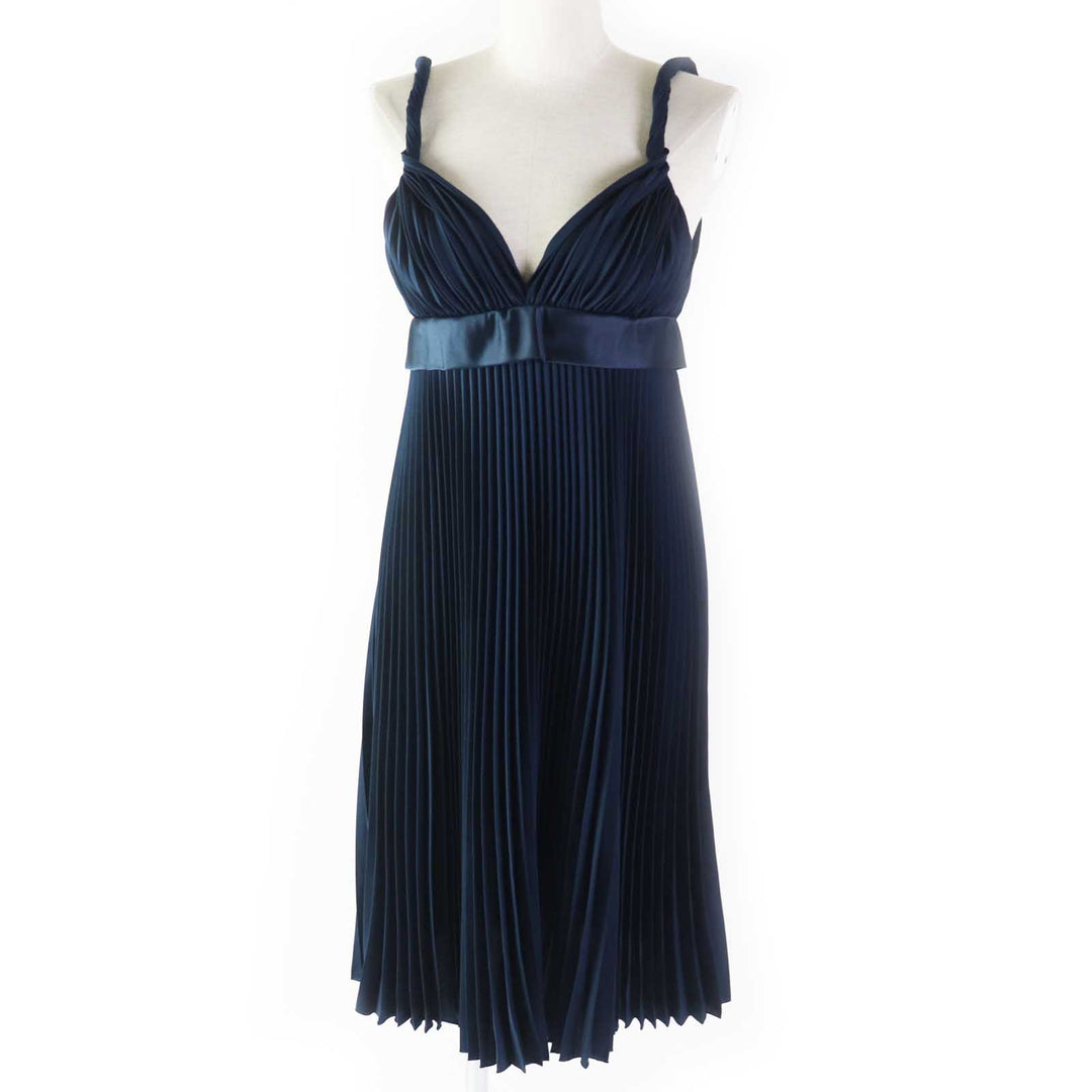 Pristine BURBERRY one piece Pleated Cami Navy polyester Women 38 8038788