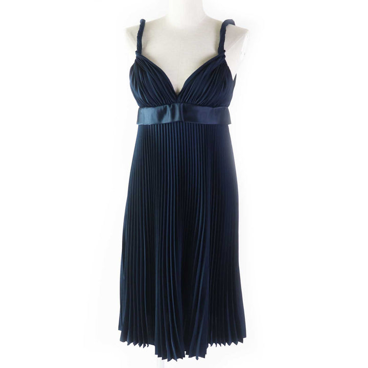 Pristine BURBERRY one piece Pleated Cami Navy polyester Women 38 8038788