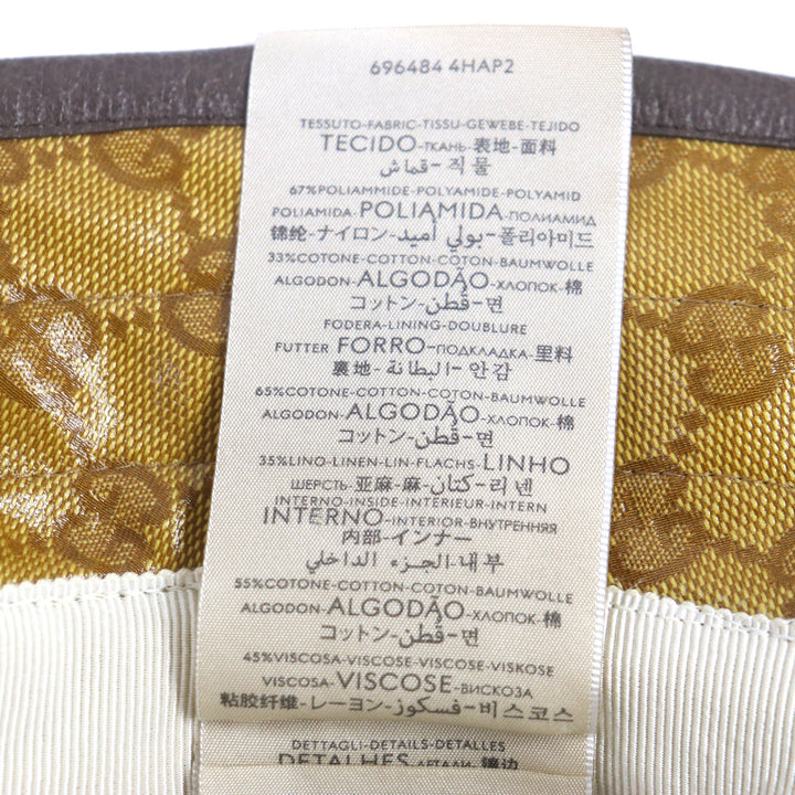 Discounted Excellent GUCCI×adidas hat GG pattern bucket hat Brown Nylon mens 696484