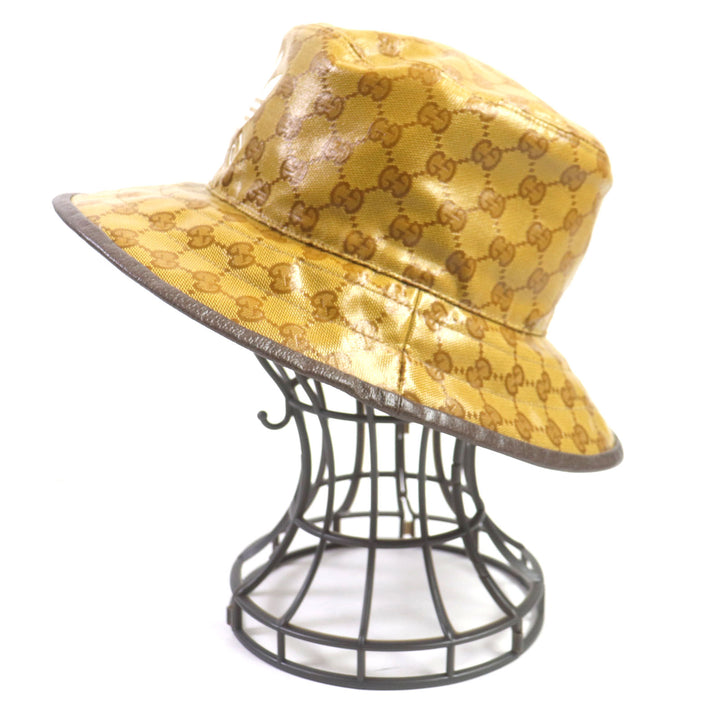 Excellent GUCCI×adidas hat GG pattern bucket hat Brown Nylon mens 696484