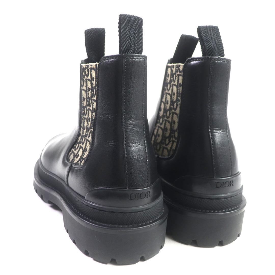 Great DIOR boots DIOR EXPLORER Side gore Chelsea Black beige leather mens 39