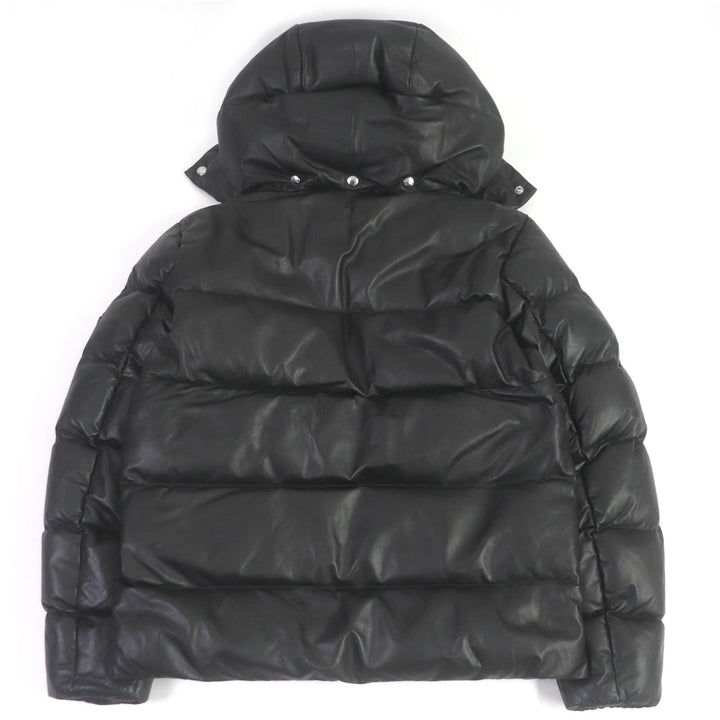 Great MONCLER Down jacket DAUPHINELL Hooded lamb leather jacket black 2