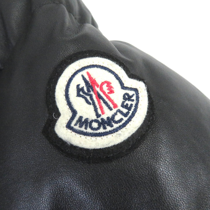 Great MONCLER Down jacket DAUPHINELL Hooded lamb leather jacket black 2