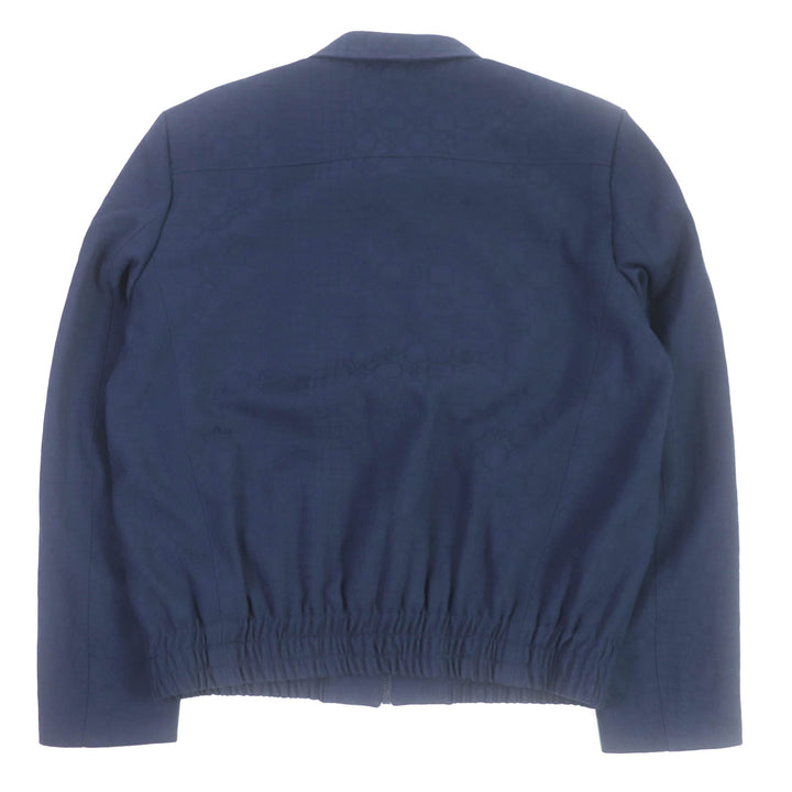 Excellent LOUIS VUITTON Blouson Monogram All-over Pattern Ribbed Hem Navy wool mens 50