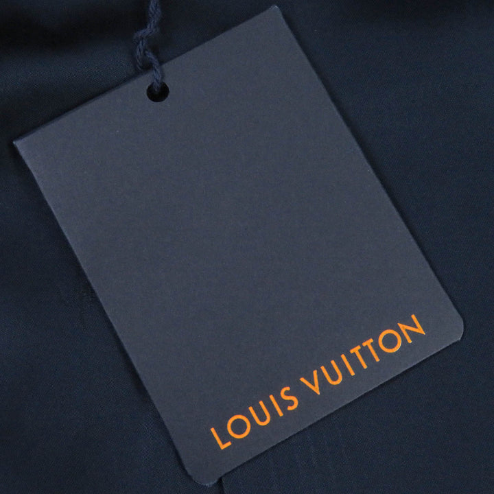 Excellent LOUIS VUITTON Blouson Monogram All-over Pattern Ribbed Hem Navy wool mens 50