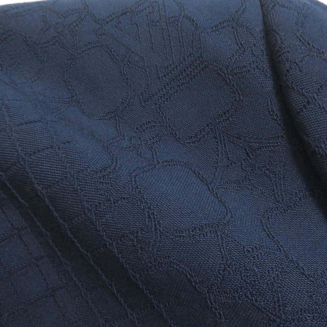 Excellent LOUIS VUITTON Blouson Monogram All-over Pattern Ribbed Hem Navy wool mens 50