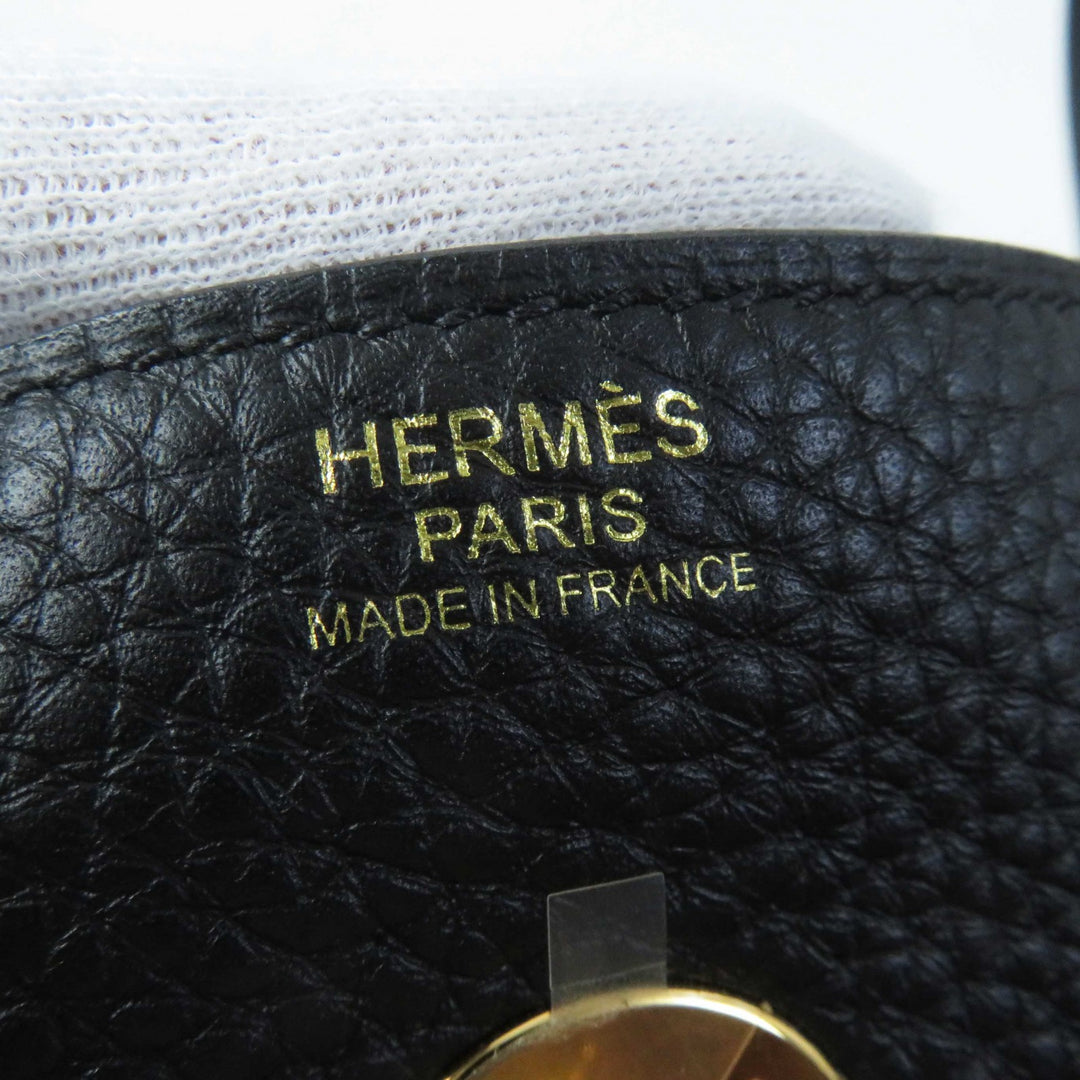 Excellent HERMES Shoulder Bag Lindy 30 Taurillon Clemence black Women