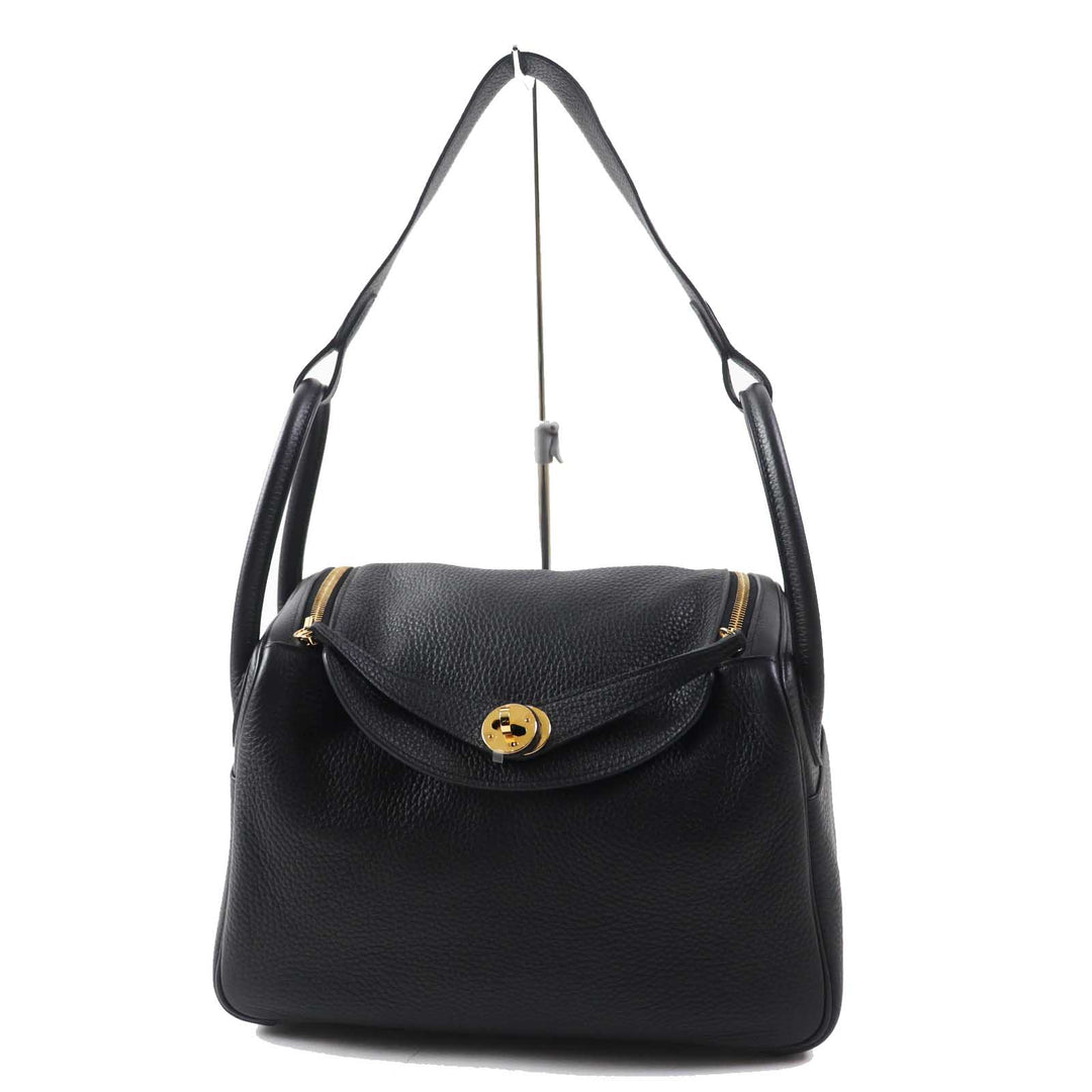 Excellent HERMES Shoulder Bag Lindy 30 Taurillon Clemence black Women