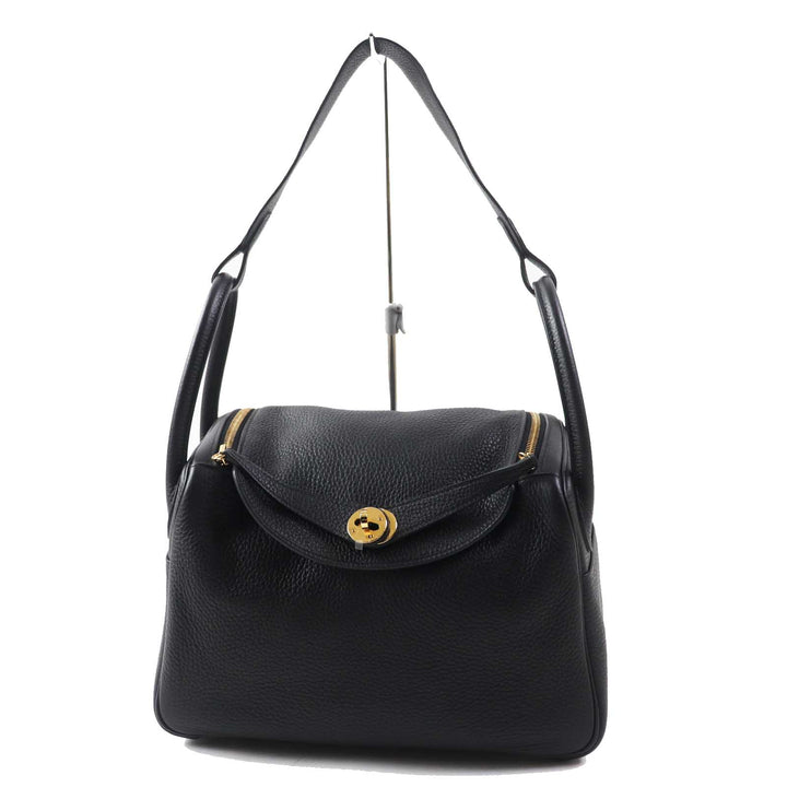 Excellent HERMES Shoulder Bag Lindy 30 Taurillon Clemence black Women