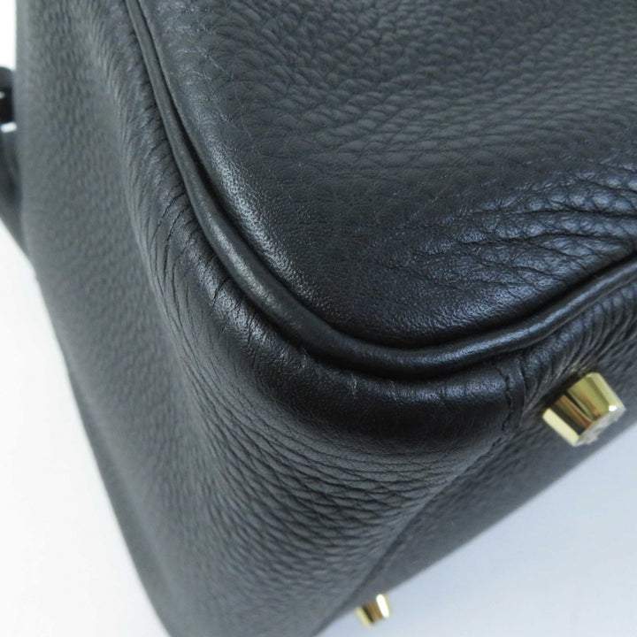 Excellent HERMES Shoulder Bag Lindy 30 Taurillon Clemence black Women