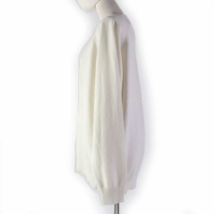 Excellent GIVENCHY knit 4G Logo Long Sleeve Ivory cashmere Women M BW908N4ZEQ