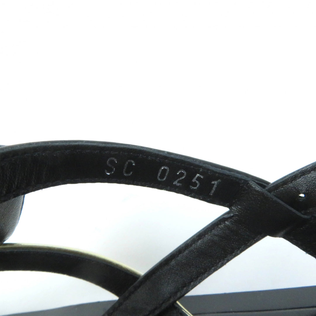 Excellent LOUIS VUITTON Sandals Monogram Metal Ribbon Design leather Women 36.5