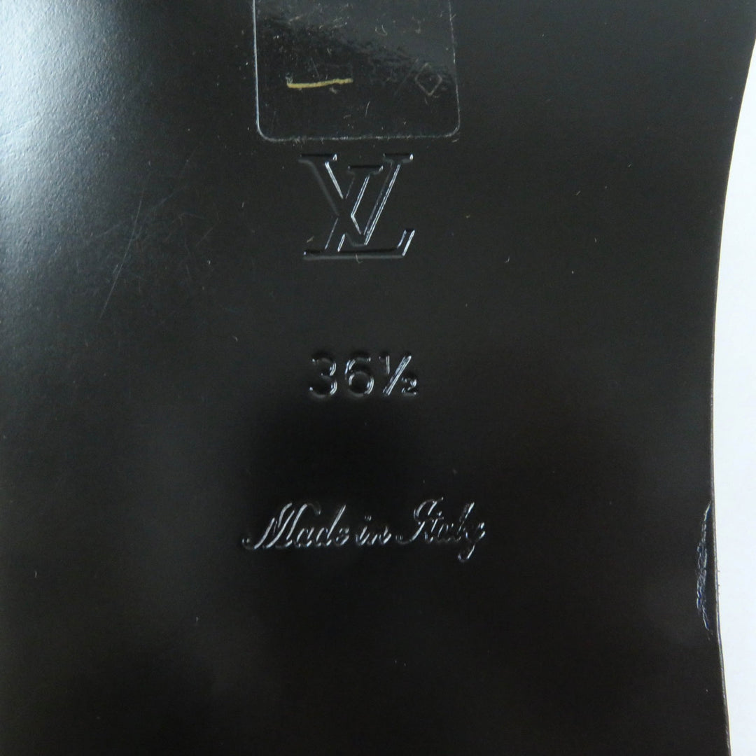 Excellent LOUIS VUITTON Sandals Monogram Metal Ribbon Design leather Women 36.5