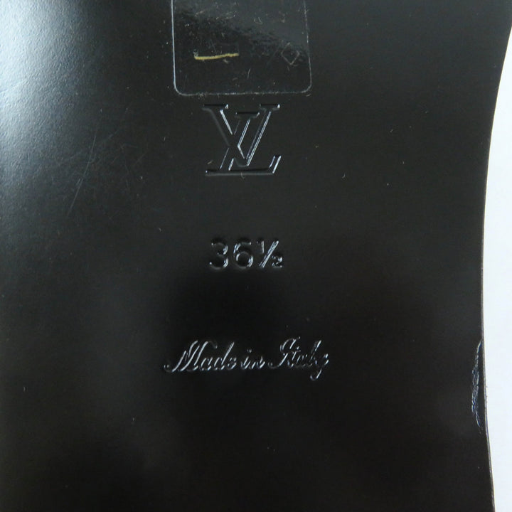 Excellent LOUIS VUITTON Sandals Monogram Metal Ribbon Design leather Women 36.5