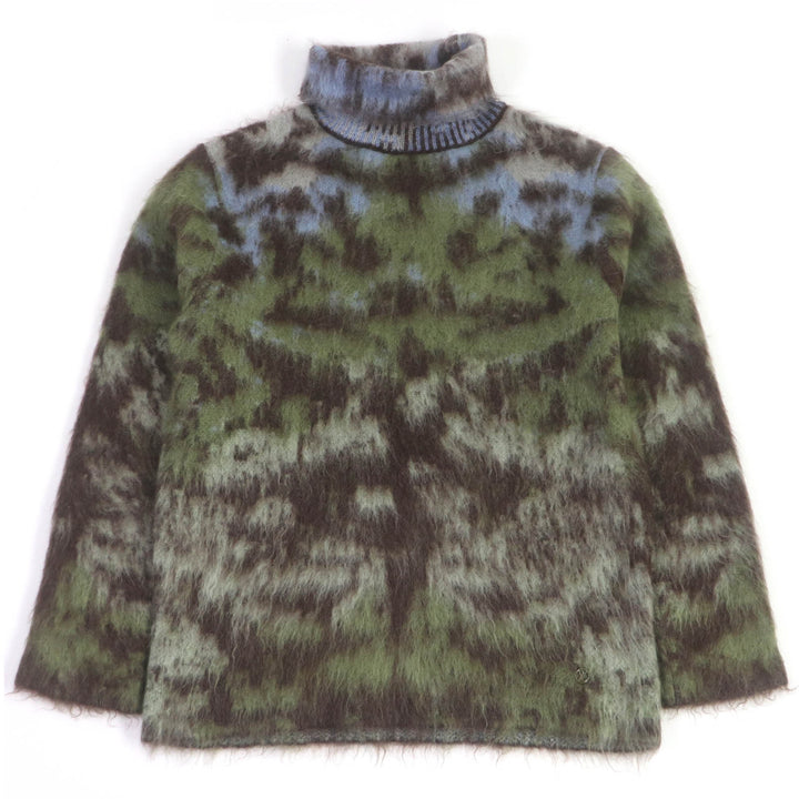 Excellent LOUIS VUITTON sweater LV Circle Logo Metal All-over Print Knit mohair mens M