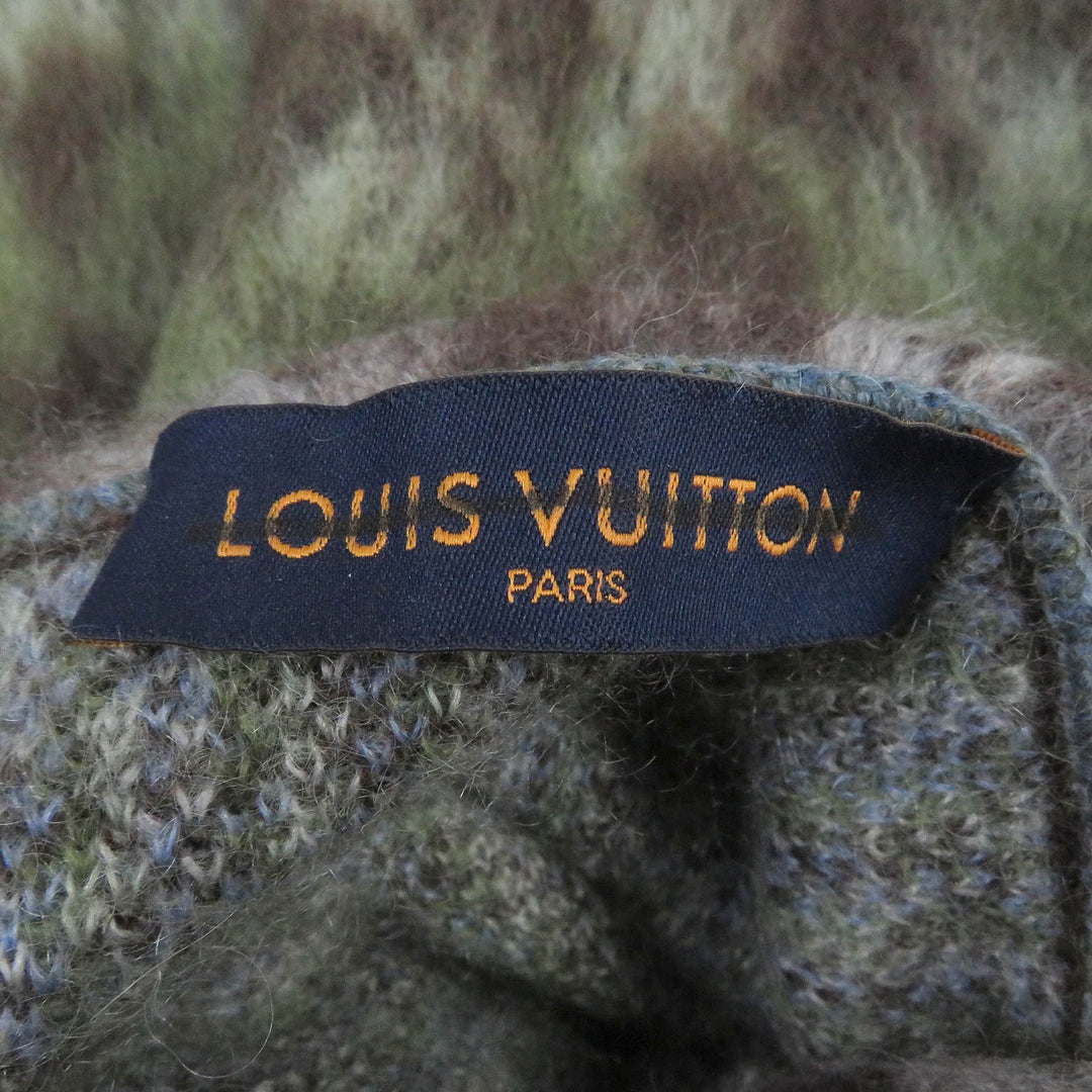 Excellent LOUIS VUITTON sweater LV Circle Logo Metal All-over Print Knit mohair mens M