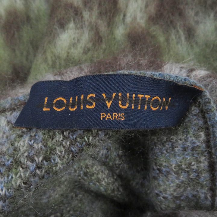 Excellent LOUIS VUITTON sweater LV Circle Logo Metal All-over Print Knit mohair mens M
