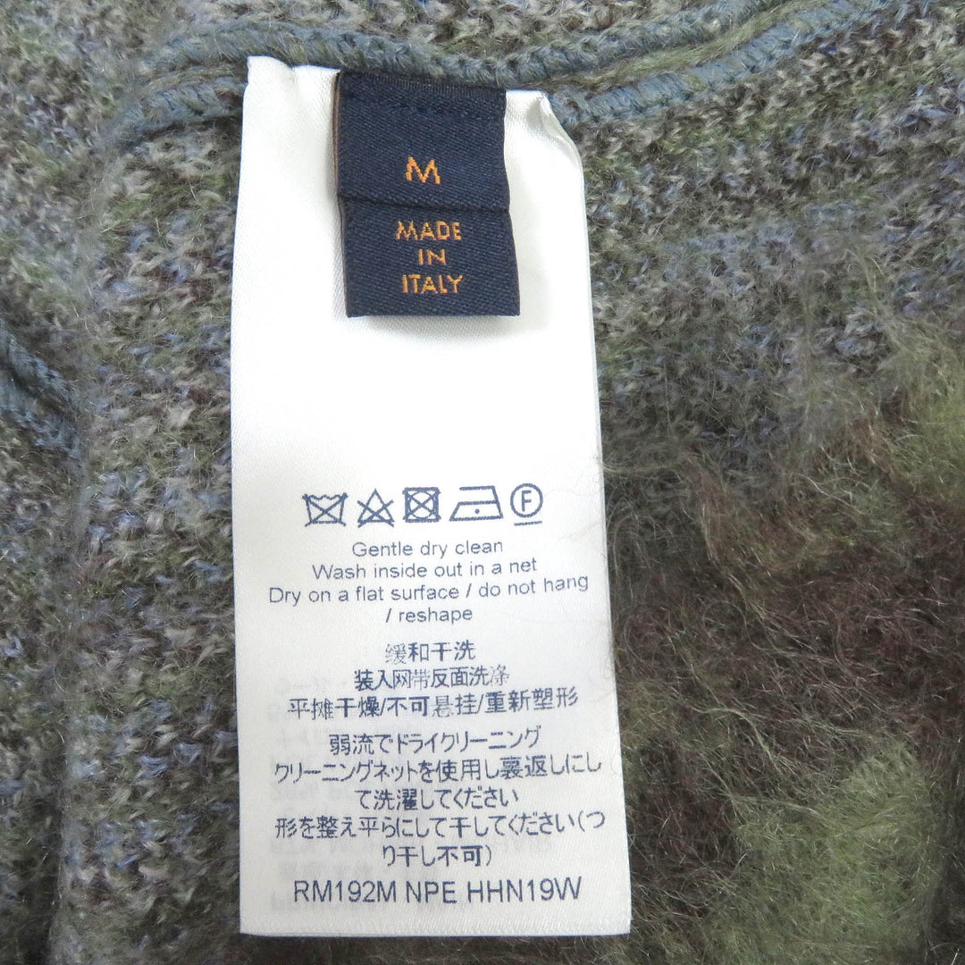 Excellent LOUIS VUITTON sweater LV Circle Logo Metal All-over Print Knit mohair mens M