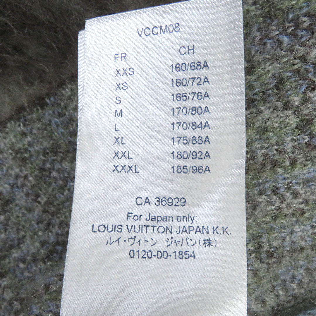 Excellent LOUIS VUITTON sweater LV Circle Logo Metal All-over Print Knit mohair mens M