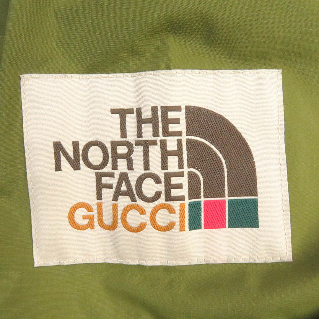 Pristine GUCCI×THE NORTH FACE coat hooded anorak parka rain khaki mens XS 648874