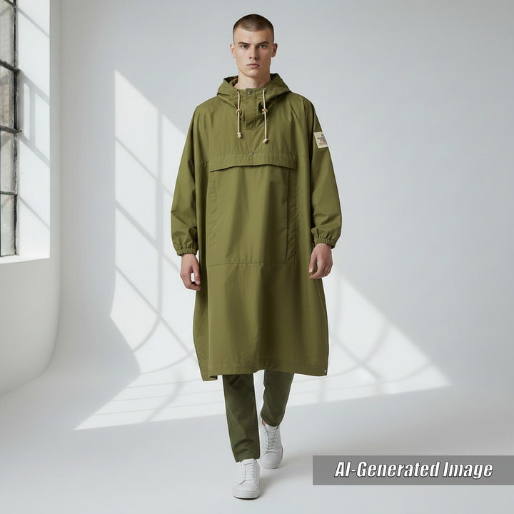 Pristine GUCCI×THE NORTH FACE coat hooded anorak parka rain khaki mens XS 648874
