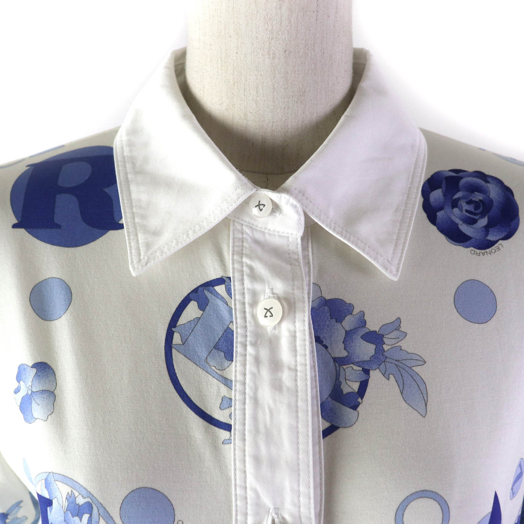 Excellent LEONARD SPORT one piece Floral short sleeve shirt with logo buttons