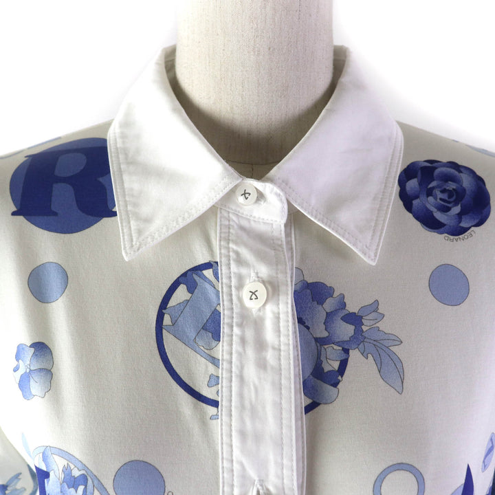 Excellent LEONARD SPORT one piece Floral short sleeve shirt with logo buttons