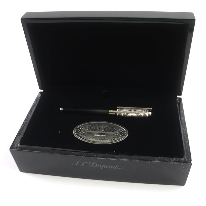 Discounted Pristine Dupont fountain pen Wild West 198/1500 Black Silver K14 mens