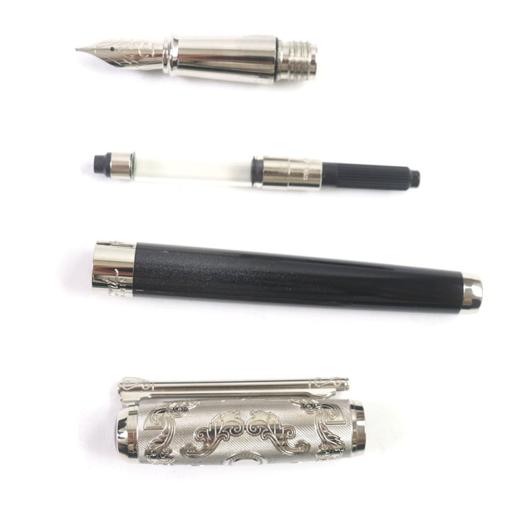 Discounted Pristine Dupont fountain pen Wild West 198/1500 Black Silver K14 mens