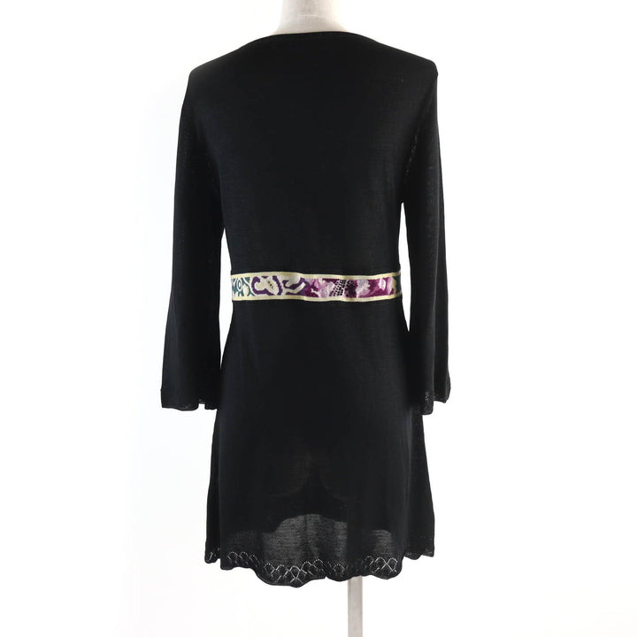 Excellent LEONARD FASHION Tunic Beaded logo embroidered, 3/4 length knit L
