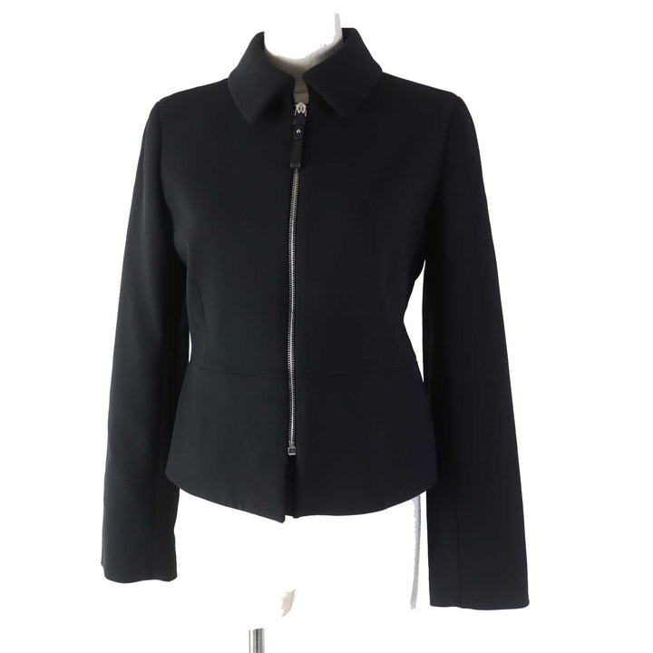 Excellent HERMES Jacket Zip up black wool Women 36 2H0203DM