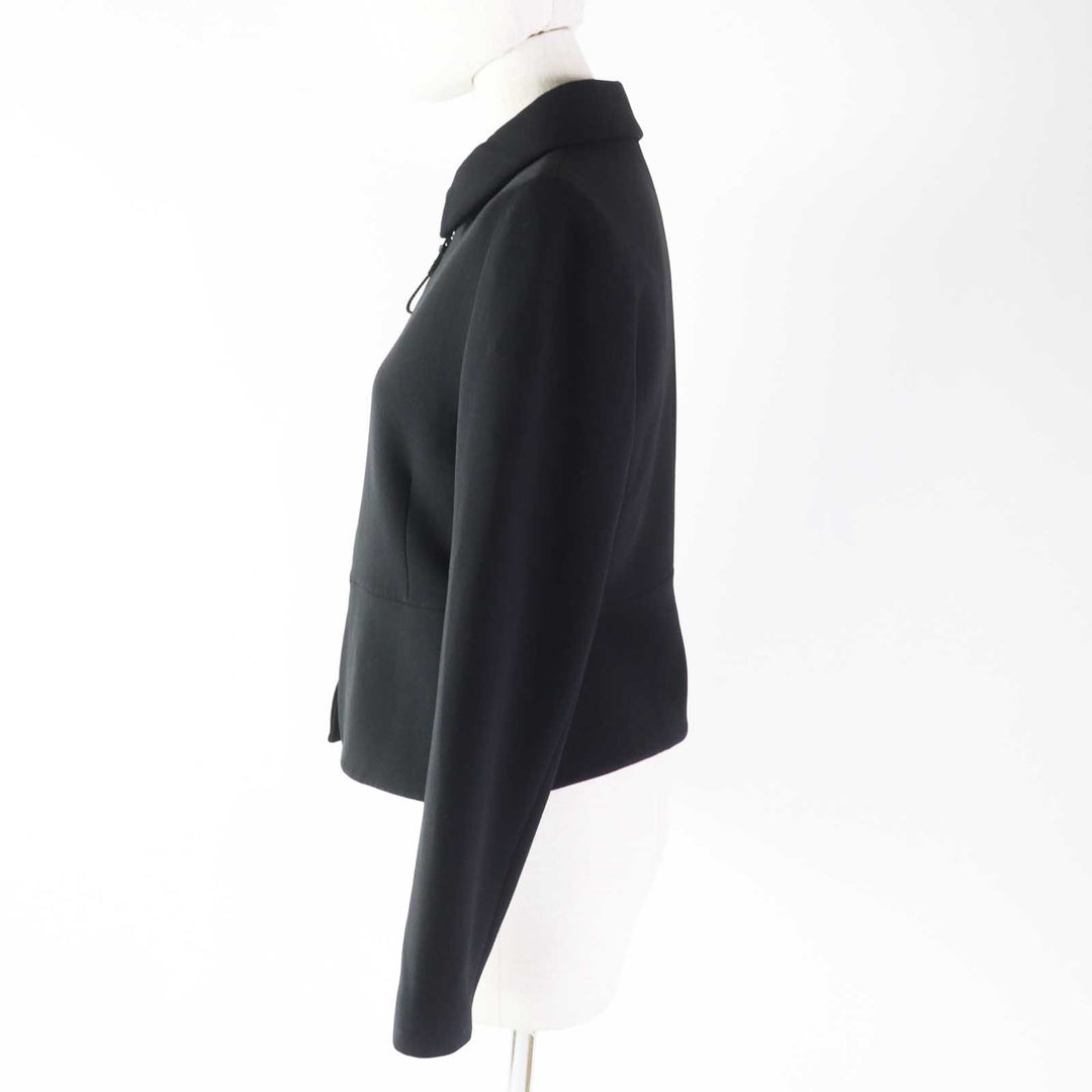 Excellent HERMES Jacket Zip up black wool Women 36 2H0203DM