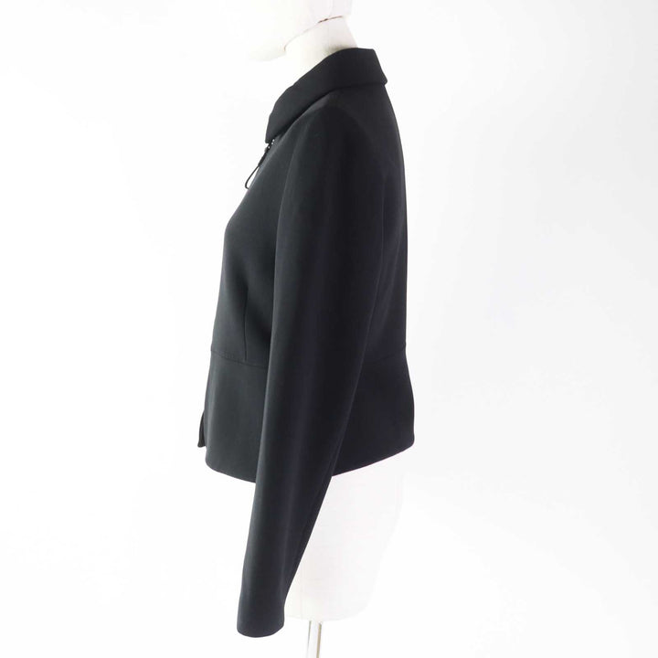 Excellent HERMES Jacket Zip up black wool Women 36 2H0203DM