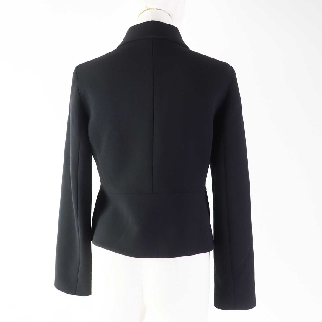 Excellent HERMES Jacket Zip up black wool Women 36 2H0203DM