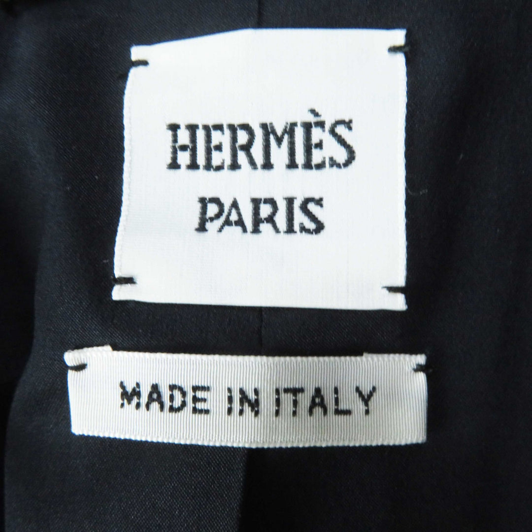 Excellent HERMES Jacket Zip up black wool Women 36 2H0203DM