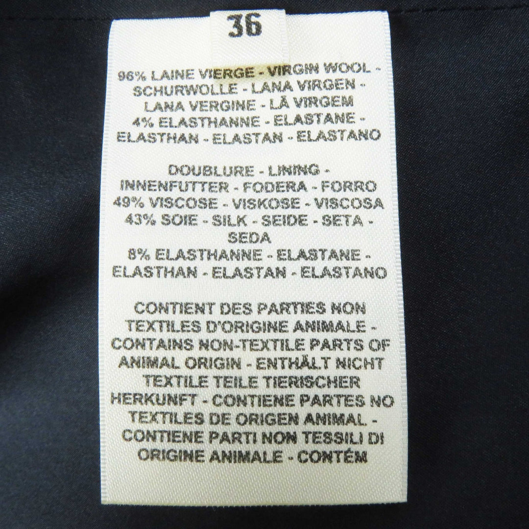 Excellent HERMES Jacket Zip up black wool Women 36 2H0203DM