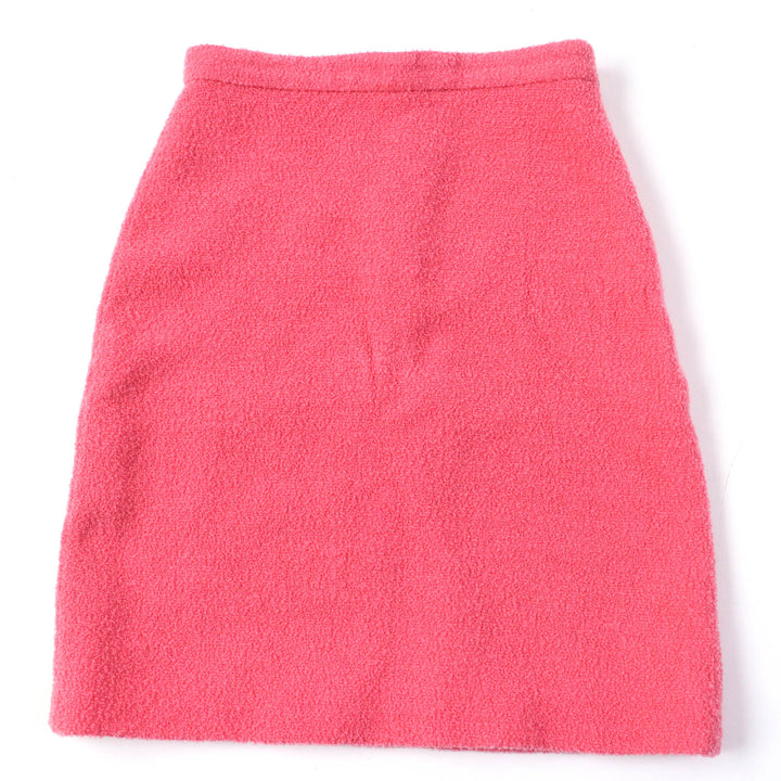Excellent GUCCI Mini skirt Solid color tweed skirt A-line skirt pink wool Women 36 631492