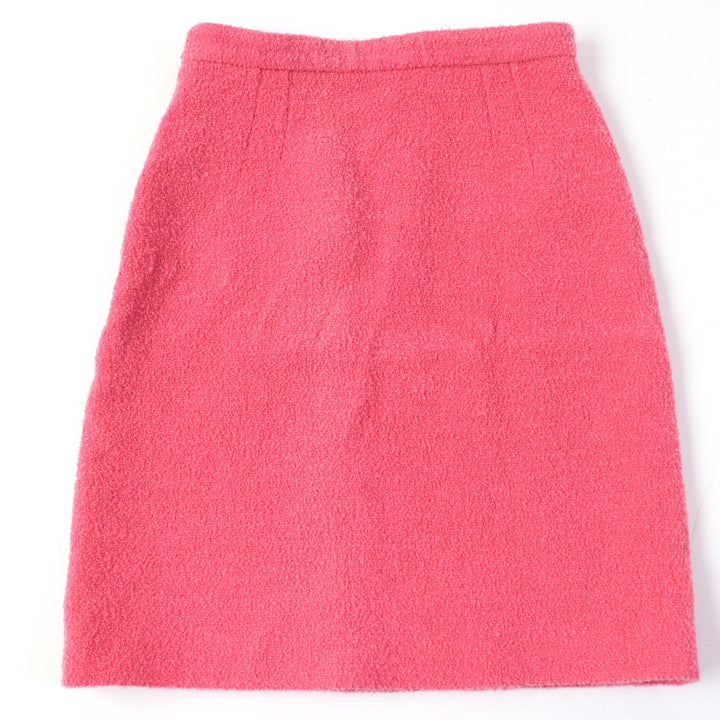 Excellent GUCCI Mini skirt Solid color tweed skirt A-line skirt pink wool Women 36 631492