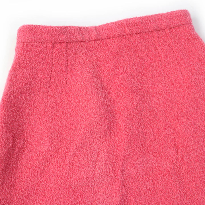 Excellent GUCCI Mini skirt Solid color tweed skirt A-line skirt pink wool Women 36 631492