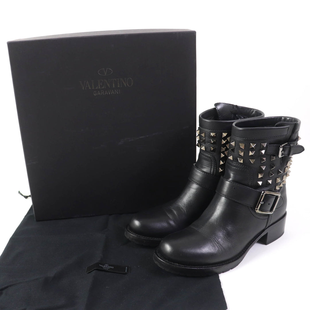 Great Valentino Garavani short boots Leather with Rockstuds black leather Women