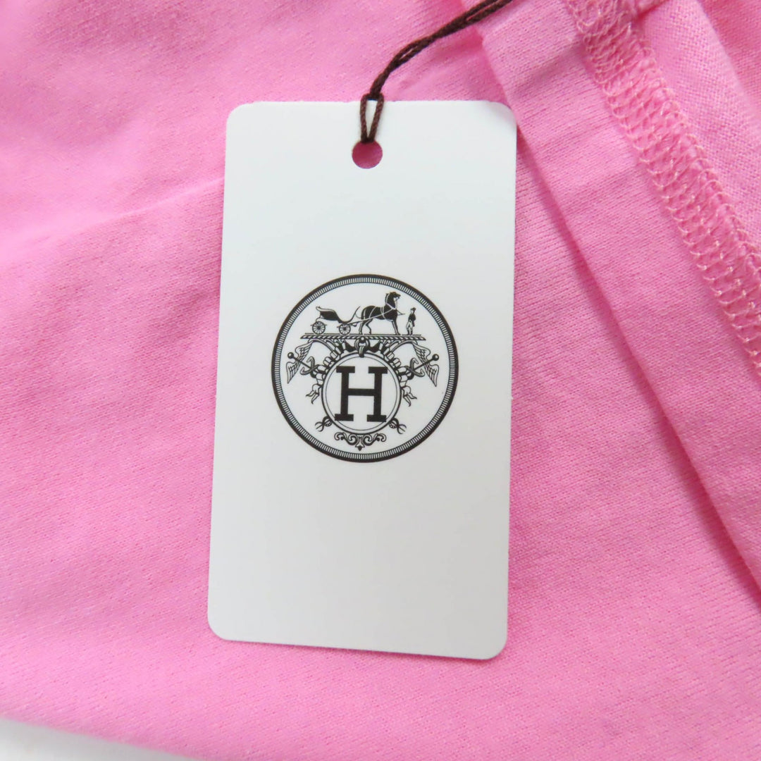 Pristine HERMES Short sleeve T-shirt Canoe Chaine d'Ancre Print pink 36 3E4621DL