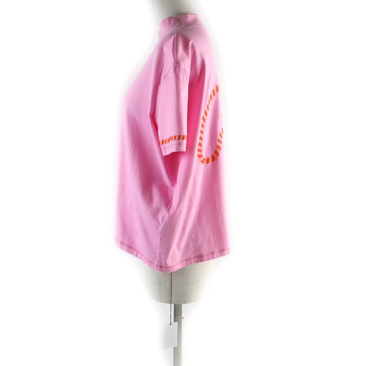 Pristine HERMES Short sleeve T-shirt Canoe Chaine d'Ancre Print pink 36 3E4621DL