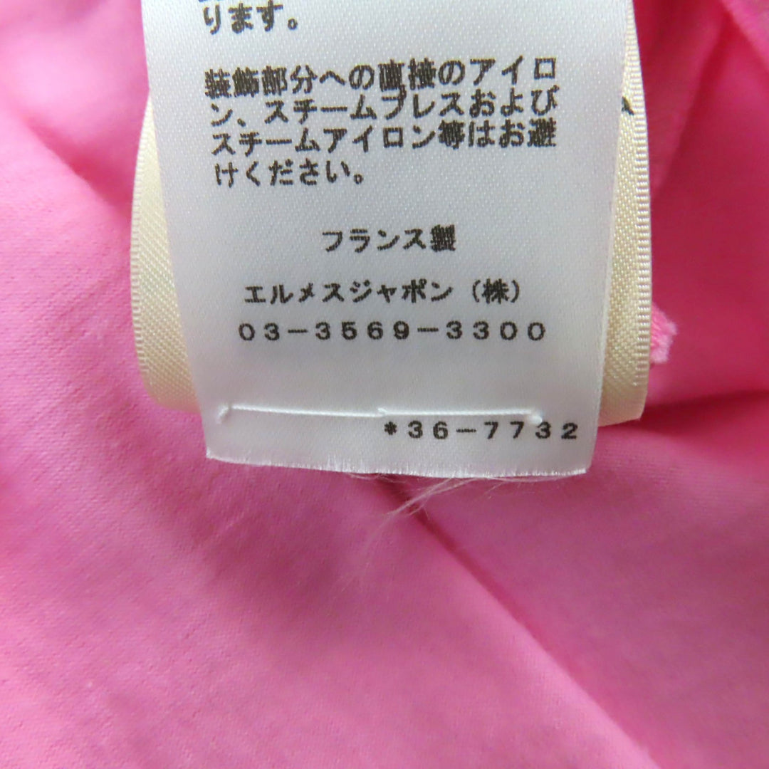 Pristine HERMES Short sleeve T-shirt Canoe Chaine d'Ancre Print pink 36 3E4621DL
