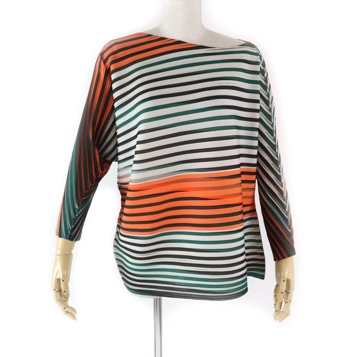 Excellent ISSEY MIYAKE pullover Diagonal pleated bias modified dolman sleeve multicolor polyester Women 2