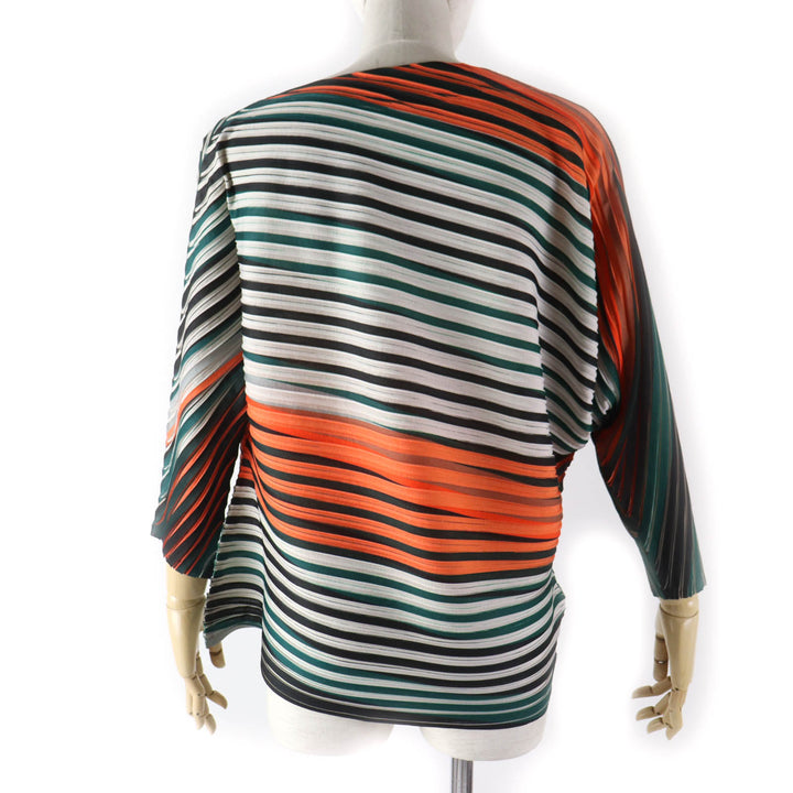 Excellent ISSEY MIYAKE pullover Diagonal pleated bias modified dolman sleeve multicolor polyester Women 2