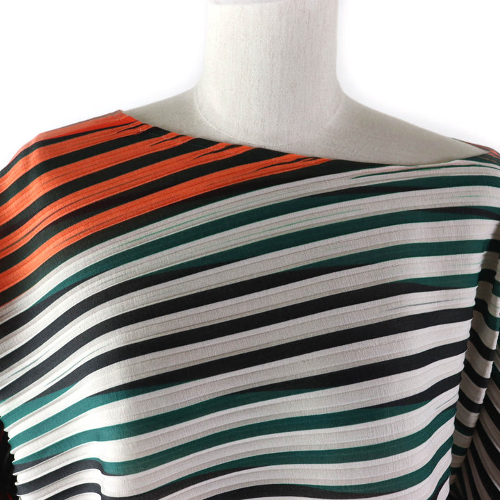 Excellent ISSEY MIYAKE pullover Diagonal pleated bias modified dolman sleeve multicolor polyester Women 2