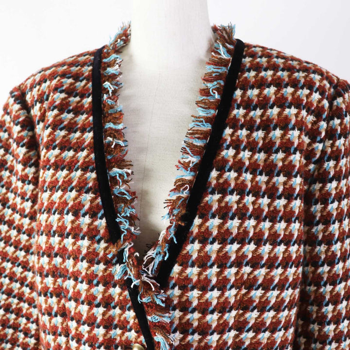 Pristine JILLSTUART two-piece set Color Mix Tweed Fringe Brown polyester Women